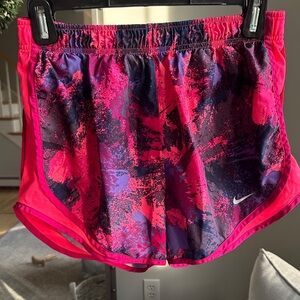Nike Women’s Dry Fit Bright Pink & Purple Pattern Athletic Shorts - Medium